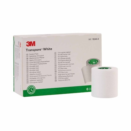 3M Transpore White Medical Tape White 2 Inch X 10 Yard Plastic NonSterile, 60PK 1534-2